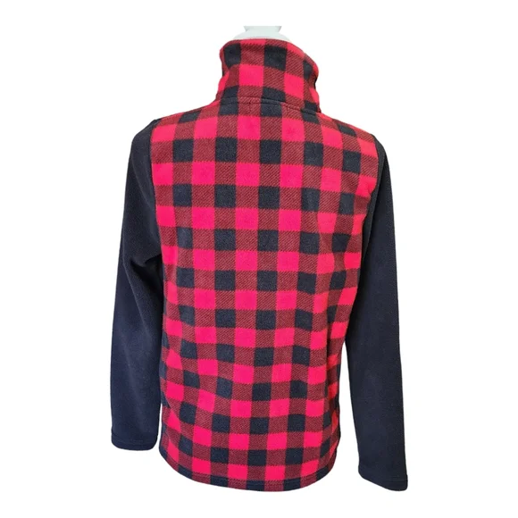 Chaps Women's Buffalo Plaid Fleece Pullover, Red/Black 1/4 Zip, Size Small, S - Picture 8 of 11